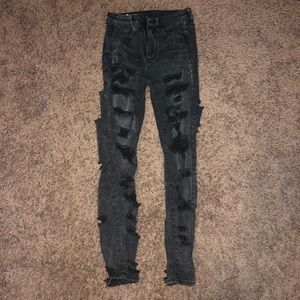black Ripped American Jeans
